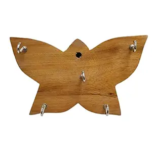 SAHARANPUR HANDICRAFTS Wooden Key Hanger for Wall - Butterflies Dcor - Key Holder Wall Mount - Decorative Items for Home - Key Hooks for Hanging