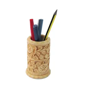 SAHARANPUR HANDICRAFTS Wooden Pen Pencil Stand Handmade Handicraft for Home Decor Gift Item(4 inch)
