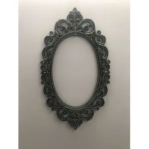 SAHARANPUR HANDICRAFTS Wood Oval Decorative Wall Mount Hanging Mirror (Brown)