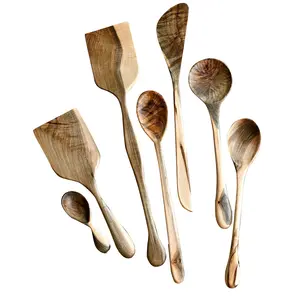 SAHARANPUR HANDICRAFTS Wooden Spoon Set for Non Stick | Wooden Spoons for Cooking & Serving Kitchen Utensil Tools (Pack of 7)