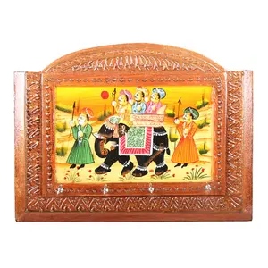 MEENAKARI ENAMEL PRODUCTS MEENAKARI ENAMEL PRODUCTS Hand Crafted Key Holder - 12 Inch Length - Hand Painted Key Stand for Wall Decor Home Decor Utility and Gifts
