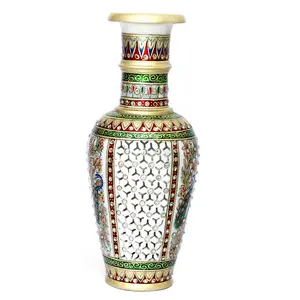 MEENAKARI ENAMEL PRODUCTS Pot for Decoration of Home & Office (Multicolor15x15x35.5)