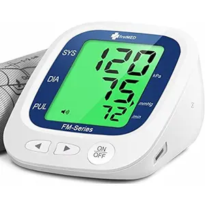 Firstmed Fully Automatic Blood Pressure Monitor FM Series Three Year Warranty And Smart 3 Colored Backlight Display of 4.3 Inches USB Cable Dual User