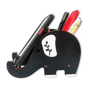Designer Baby Elephant Pen Pencil Visiting card and Mobile holder 18 x 12 cm (Black)