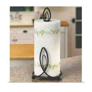 SAHARANPUR HANDICRAFTS Wrought Iron Candle Shape Tissue Paper/Towel/Roll/Napkin Holder/Dispenser for Kitchen Bathroom and Dining Table (Candle Shape)