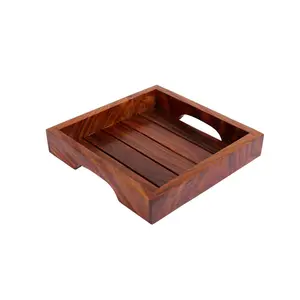 SAHARANPUR HANDICRAFTS :- Wooden Tray Serving Tray Antique Decorative & Kitchen Used Tray
