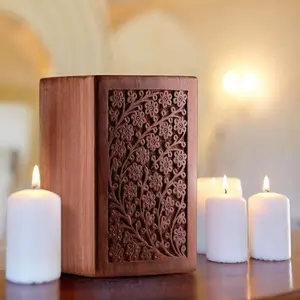SAHARANPUR HANDICRAFTS :- Ashes Box Wooden Urn Box Jewelry Box Vanity Box Storage Box Living Room Decor Bed Room Decor Table Decor