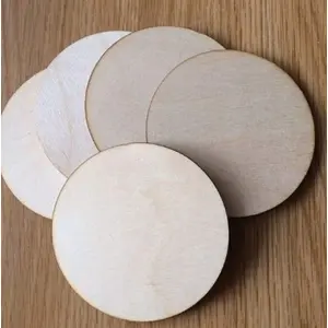 SAHARANPUR HANDICRAFTS Plain Round MDF Coasters for Decoupage DIY Crafts 4-Inch (8 Piece)