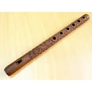 SAHARANPUR HANDICRAFTS Handcrafted Wooden Fluit/Bansuri Woodwind Flute Musical Mouth Instrument