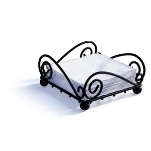 SAHARANPUR HANDICRAFTS Diversified Scroll Flat Napkin Holder Wrought Iron Tissue Paper Holder for Kitchen Dining Table