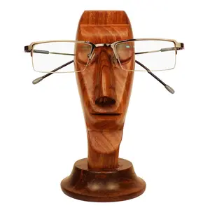 SAHARANPUR HANDICRAFTS Handmade Wooden Face Shaped Spectacle Eyeglass Holder Stand