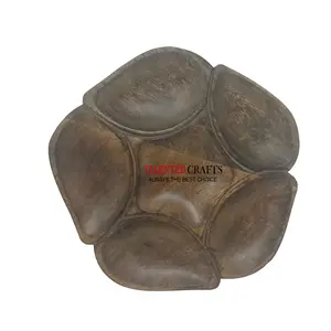 SAHARANPUR HANDICRAFTS Wooden Clave Hexad Dry Fruit Tray