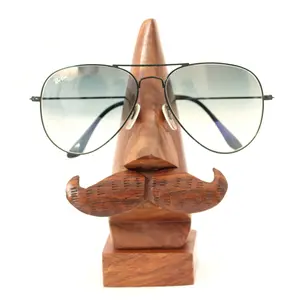 SAHARANPUR HANDICRAFTS Wooden Noise Shaped Spectacle Eyeglass Holder (18.6 cm x 10.4 cm x 7.9 cm CCCS05)