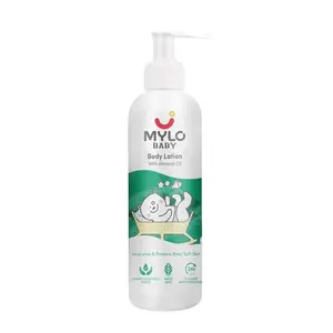Mylo Baby Lotion for Kids | Made Safe Certified | Dermatologically Tested | Long Lasting 24 Hours Moisturization| Soothes Dryness - 200 ml