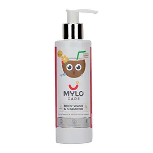 Mylo Care Baby Body Wash and Shampoo with Natural Coconut and No-Tears Formula |No Silicones Parabens & Mineral Oil 200 ml