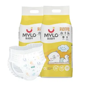 Mylo Care Baby Diaper Pants Medium (M) Size 7-12 kgs with Aloe Vera Lotion (76 count) Leak Proof | Lightweight | Rash Free | Breathable | 12 Hours Protection | ADL Technology