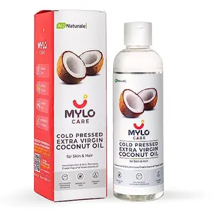 Mylo Care Cold Pressed Extra Virgin Coconut Oil for Adults and Babies 100% Pure Coconut Oil for Strong Hair and Soft Skin Ideal for Baby Massage No Parabens and Mineral Oils