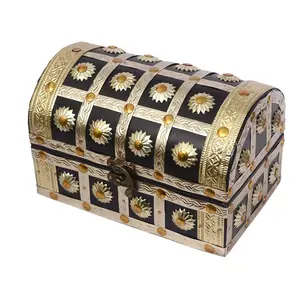 SAHARANPUR HANDICRAFTS Classical Youth Wooden & Brass Handmade Wooden Jewelry Box (1 Piece Rectangular)