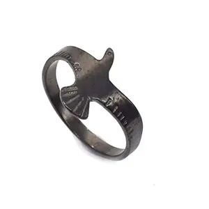 RidVik Black Rhodium Handmade Stunning Fashion Jewelry Eagle Ring US 8 RIN-5772, Gemstone, None and None