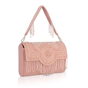 Nicoberry women,s Party clutche weding purs dulhan bag, Pink, M