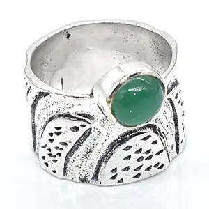 RidVik Round Green Onyx Gemstone Fashion Jewelry Handmade Ring 9, Gemstone, Green Onyx and Onyx