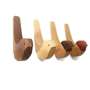 SAHARANPUR HANDICRAFTS Wooden Modern Ideas Wall Hooks/Decorative Hooks/Wall Hook Coat Hangers Rack Hooks/Bird Hooks-Set of 4