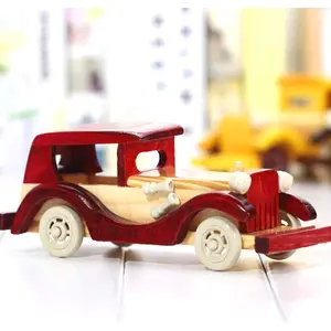 SAHARANPUR HANDICRAFTS Classic Wooden Car Showpiece for Kids Toy Home Decoration Functional Gift (Brown) by DAISYLIFE (8-Inch Long)Handcarved Wooden Jeep Toy Perfect Home Decor Showpiece