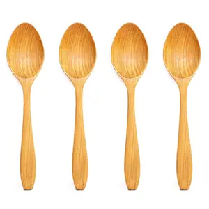 SAHARANPUR HANDICRAFTS Neem Wooden Dinner Spoon -Set of 4 (inch 7.7)