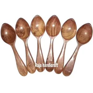 Sisam Wooden Spoon - Set of 6 (Table Spoon Size) 6.4inch