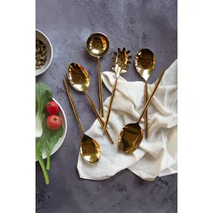 Ceramic Kitchen Aurum Serving Spoon Set (Set of 6)