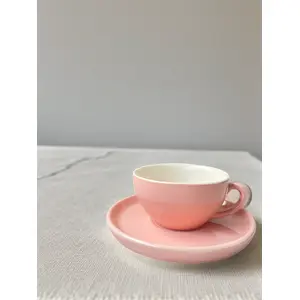 Ceramic Kitchen Cappacino Tea Cup & Saucer One piece