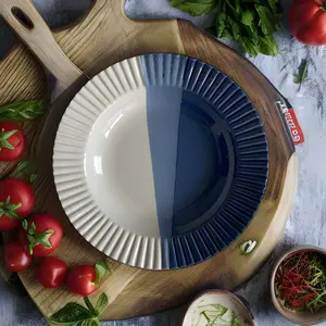 Ceramic Kitchen Elengate Blue Bird Pasta Plate One piece