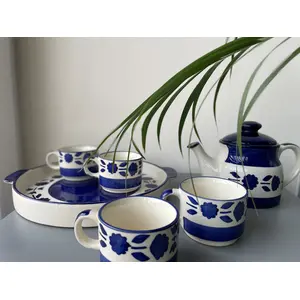 Ceramic Kitchen The Giant Tea Pot Family 1 Tray, 1 Tea Pot, 4 Tea Cups