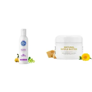 The Moms Co Natural 10-in-1 Baby Hair Oil (100 ml) & The Moms Co. Nipple Butter Cream for sore and cracked Nipples 25 g