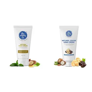 The Moms Co. Natural Cocoa Hand Cream for Women & Men 50g for Dry and Rough Hands & Natural Foot Cream 50 GM