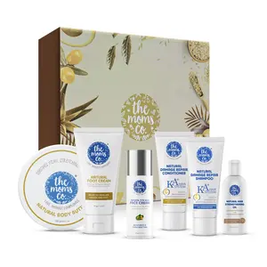 The Moms Co Ultimate Head to Toe Set - A Box of Nourishment for Skin & Hair with goodness of Cocoa Shea Butter & 8 Powerful Oils