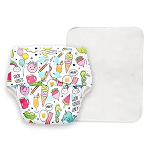 SuperBottoms BASIC Reusable Cloth Diaper with NEW Quick Dry UltraThin pads | 100% cloth Freesize washable Diapers for baby 0-3 Yrs |Stay Dry & Lasts up to 3Hrs | Trim Fitting Dries 2times faster