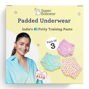 SuperBottoms Padded Underwear For Growing Babies/Toddlers | With 3 Layers Of Cotton Padding & Super DryFeel Layer| Pull-Up Style For Potty Training & Diaper-Free Time. Size 2 Bummy World