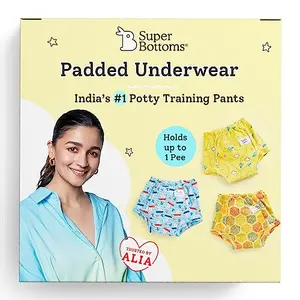 superbottoms Padded Underwear | Waterproof Pull up Underwear | Potty Training Pants for Babies | Pull up Unisex Trainers| Size 3 (3-4 Years) Explorer Waist(in cm) 39-41 (unstretched)
