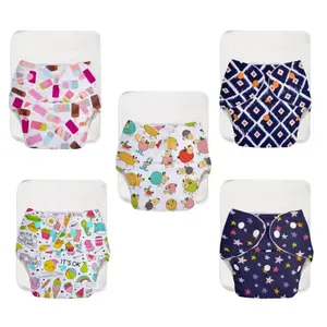 SuperBottoms BASIC Reusable Cloth Diaper with NEW Quick Dry UltraThin pads | 100% cloth Freesize (5 Diaper x 5 insert Pad)