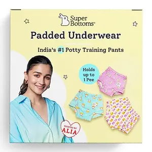 SuperBottoms Padded Underwear - Bummy World (Size 1 (1-2 yrs)PACK OF 3) size 1(1 yr-2yr) : Waist(in cm) 32 - 34 (unstretched)