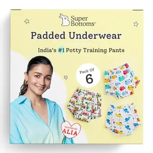 superbottoms- SuperUnders- 100% CottonPadded Waterproof Pull up Underwear/Pants for Diaper Free time and Potty Training