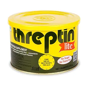 Threptin LITE- Sugarfree Protein Diskettes - 275g Casein Protein Diskette with Fibers Antioxidant Vitamins and Minerals| For Kids Men and Women|Delicious Vanilla Flavor|100% Veg