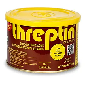 Threptin Protein Diskettes| Healthy Snacks for Men and Women - 275g High Protein Diskette enriched with Casein Protein Essential Vitamins Minerals and Antioxidant - Delicious Chocolate|100% Veg