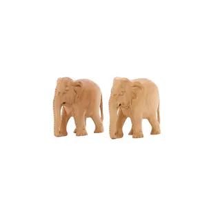 CHURU SANDALWOOD CARVED CHURU SANDALWOOD CARVED Sandalwood (Chandan) Mini Elephant Combo | for Puja Home Dcor Car Dashboard | Gifting Baby Elephant
