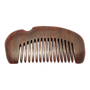 CHURU SANDALWOOD CARVED Natural Red Sandalwood (Lal Chandan) fine-tooth Hair Comb/Kanga All- Purpose Comb for Hair Growth and Care