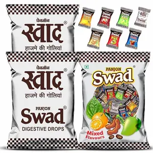 Swad Digestive Drops (2 Pack X 50 candy) & Swad Mixed (1 Pack x 50) | 3 Packs
