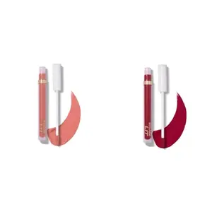 MyGlamm LIT Liquid Matte Lipstick-Pie Hunt (Pink)-3 ml & MyGlamm LIT Liquid Matte Lipstick-Dm Slide (Red)-3 ml