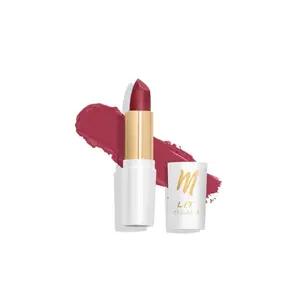 MyGlamm LIT Moist Matte Lipstick - Pink Rose (Rouge Pink Shade)| Long Lasting Pigmented Hydrating Lipstick with Moringa Oil and Vitamin E (4.2g)