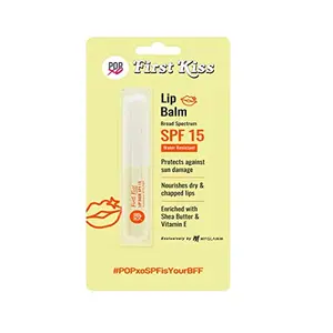 MyGlamm POPxo Makeup Lip Balm SPF 15First Kiss-15g | Enriched with Vitamin E & Shea Butter | Moisturising Lip Balm for Chapped Lip